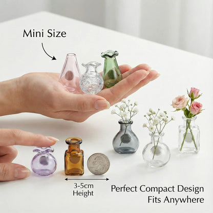 Mother’s Day Magnetic Bud Vase Set – Mini Glass Fridge Magnets for Fresh Flowers, Cute Kitchen & Locker Decor