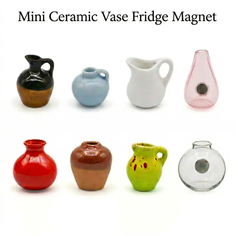 Mother’s Day Magnetic Bud Vase Set – Mini Glass Fridge Magnets for Fresh Flowers, Cute Kitchen & Locker Decor