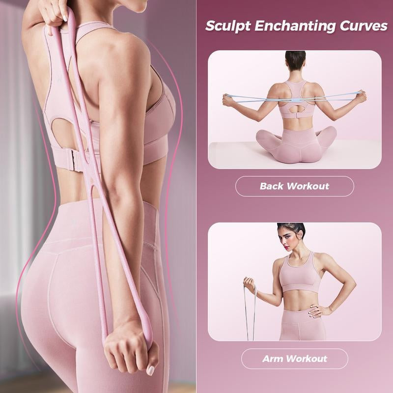 🔥20%OFF TODAY ONLY!Figure 8 Resistance Bands for Women – 8-Shaped TPE, Latex-Free
