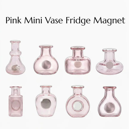 Mother’s Day Magnetic Bud Vase Set – Mini Glass Fridge Magnets for Fresh Flowers, Cute Kitchen & Locker Decor